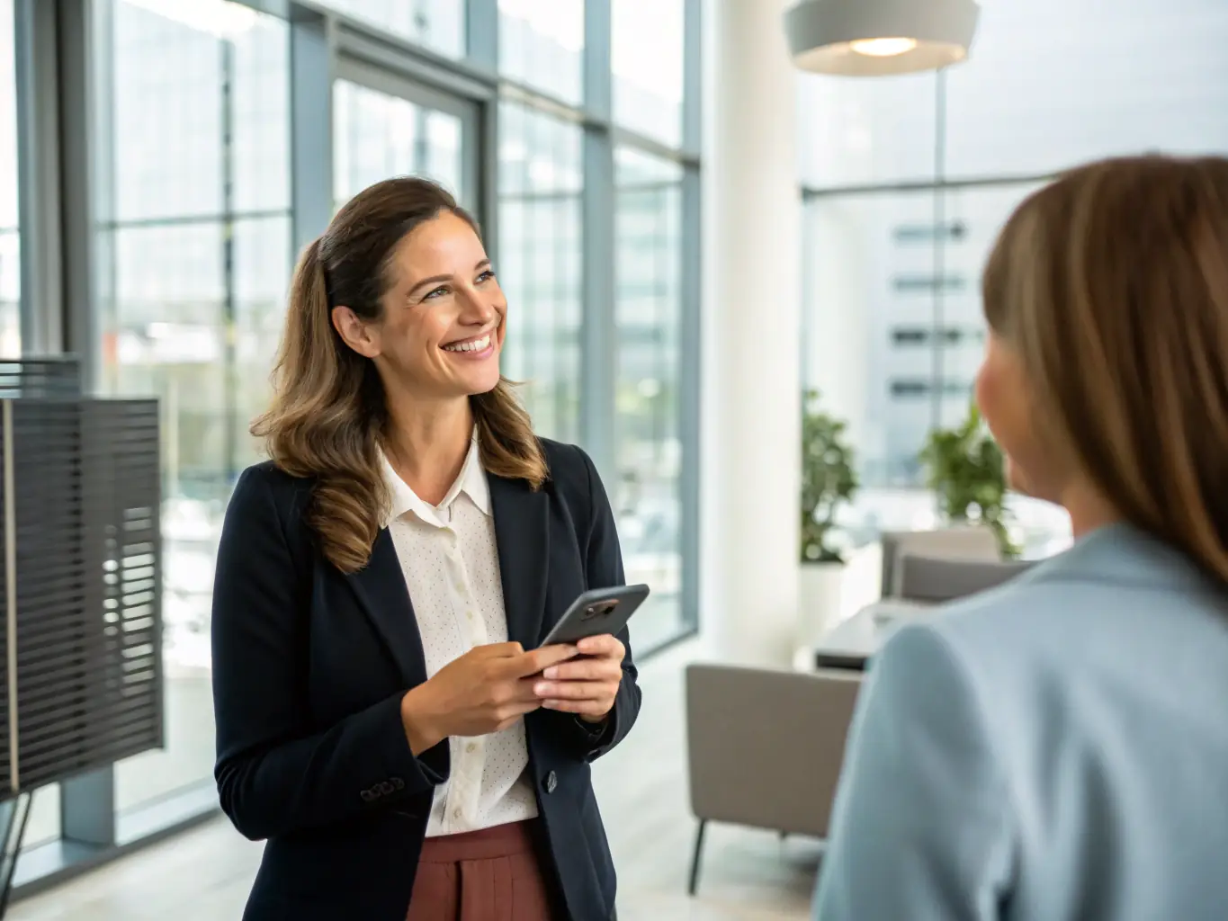 An image showing a HappyHosters team member communicating with a guest, ensuring a smooth check-in process.